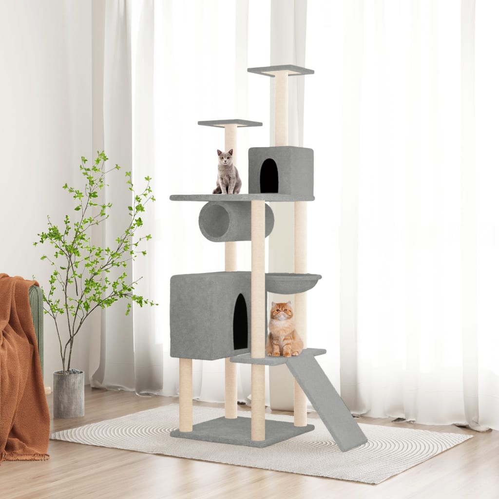 Vidaxl Cat Furniture con graffi di sisal 168 cm grigio chiaro