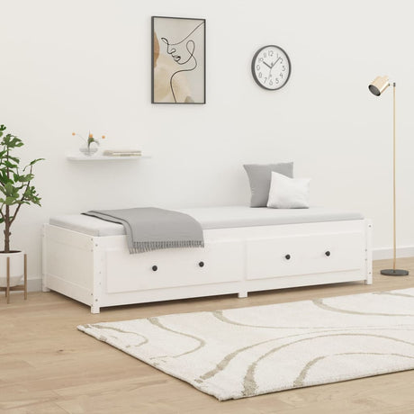 Vidaxl slaapbank zonder matras 90x200 cm massief grenenhout wit