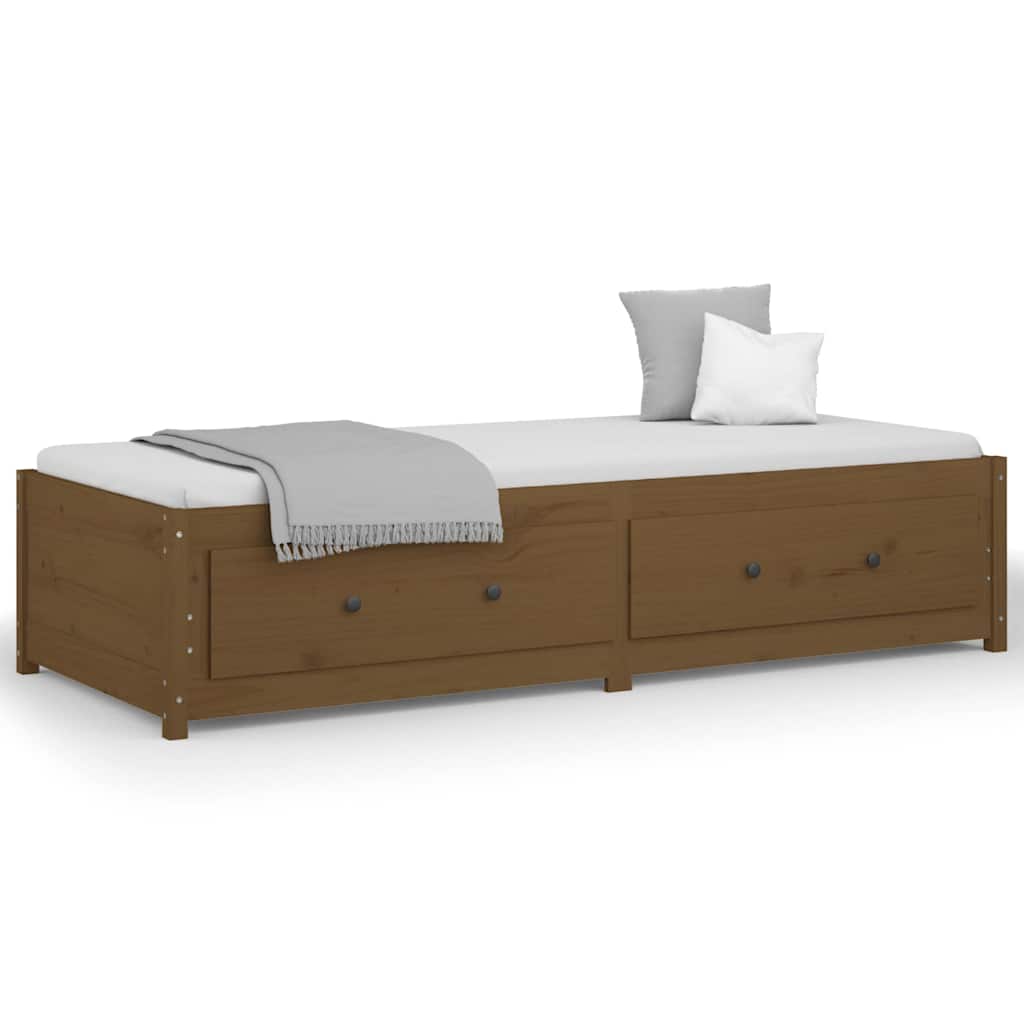 Vidaxl slaapbank 90x190 cm massief grenenhout honingbruin