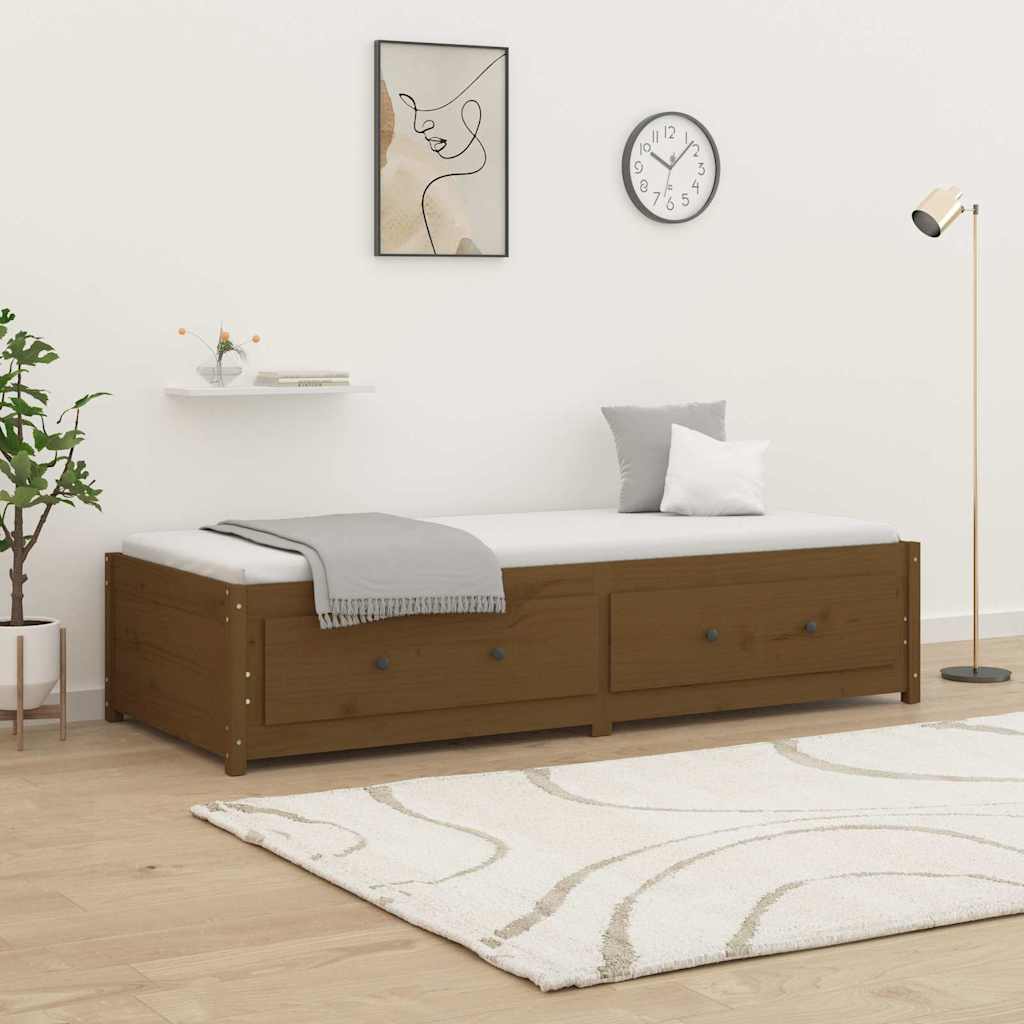 Vidaxl slaapbank 90x190 cm massief grenenhout honingbruin