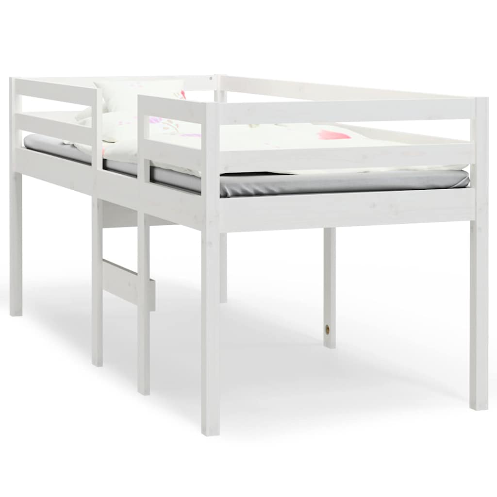 Vidaxl hoogslaper massief grenenhout wit 80x200 cm