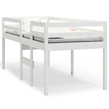Vidaxl hoogslaper massief grenenhout wit 80x200 cm