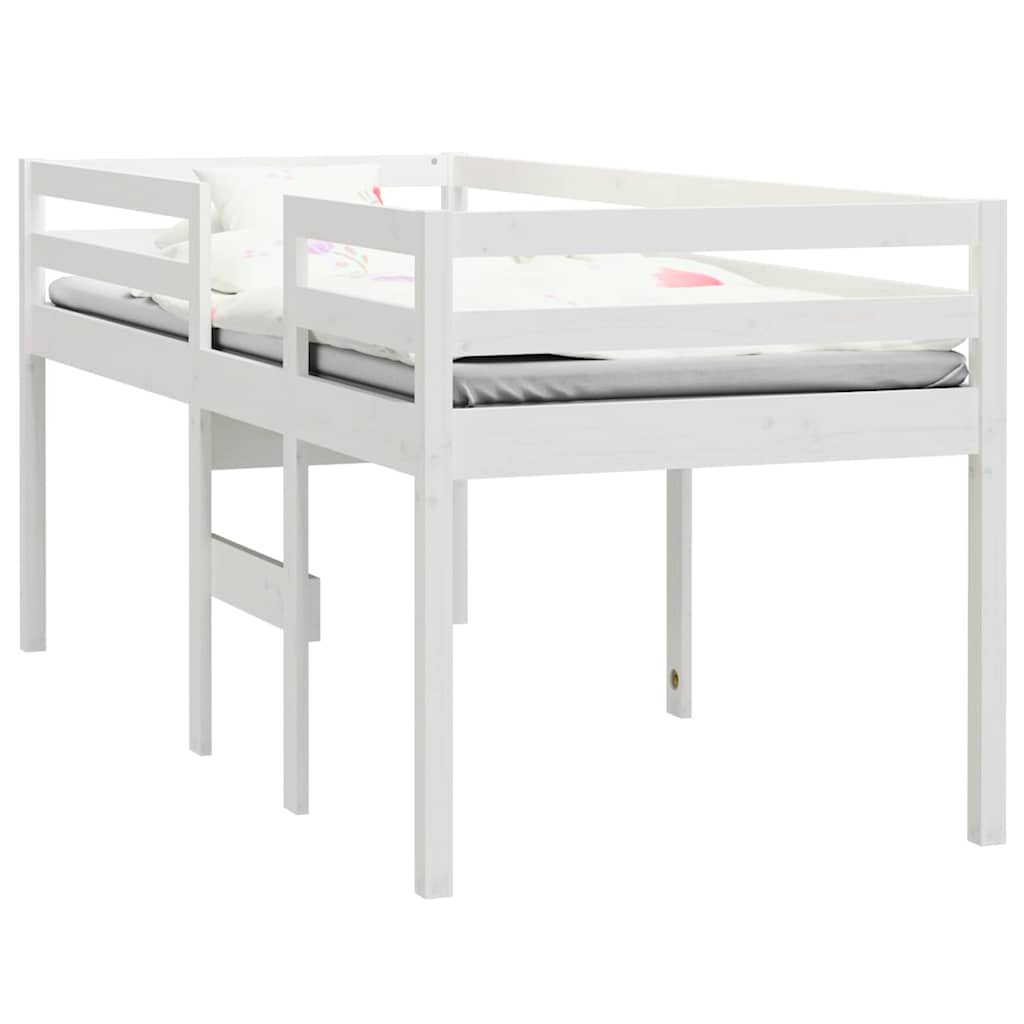 Vidaxl hoogslaper massief grenenhout wit 80x200 cm