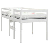 Vidaxl hoogslaper massief grenenhout wit 90x190 cm