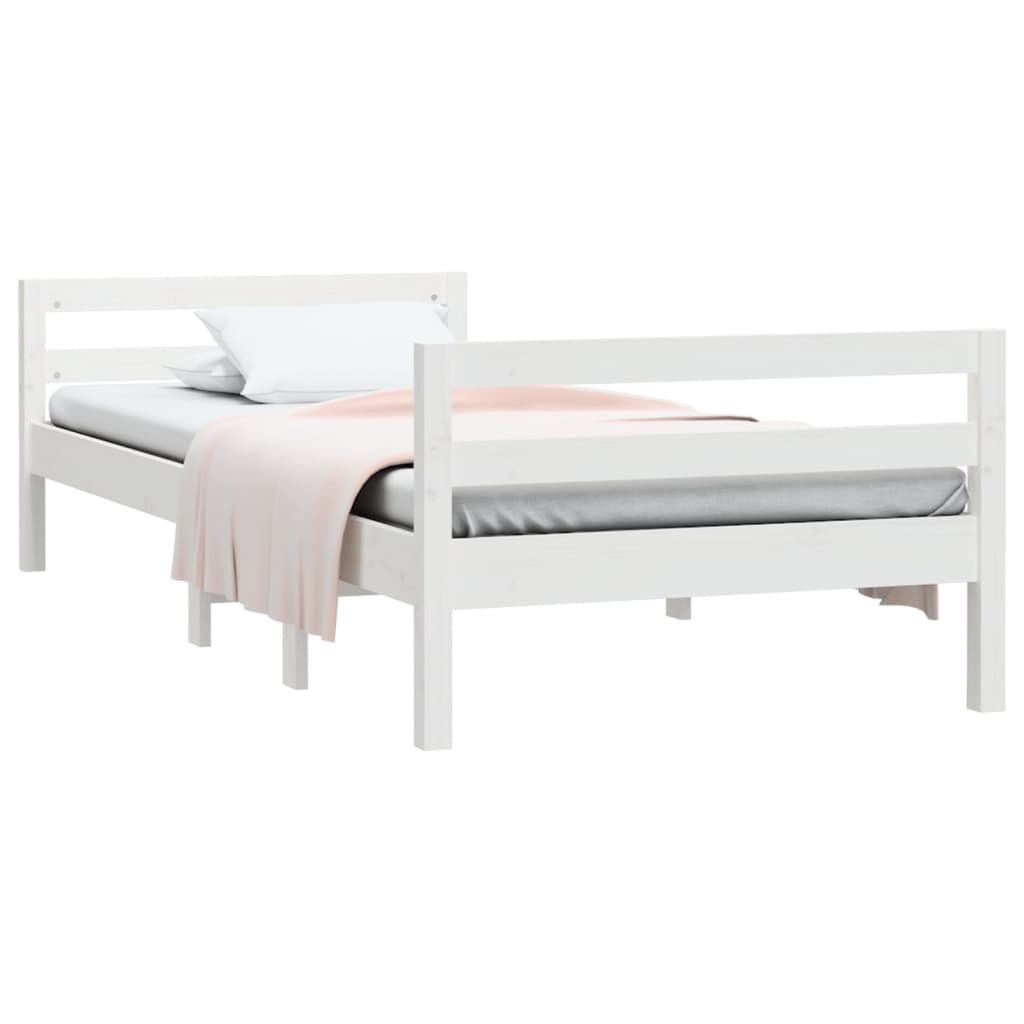 Vidaxl bedframe zonder matras massief grenenhout wit 80x200 cm