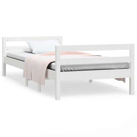 Vidaxl bedframe zonder matras massief grenenhout wit 75x190 cm