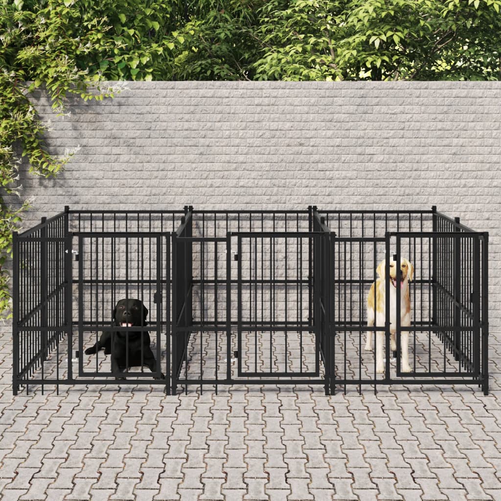 Vidaxl hundkennel för utanför 5,63 m² stål