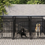 Vidaxl hundkennel med tak 5,63 m² stål