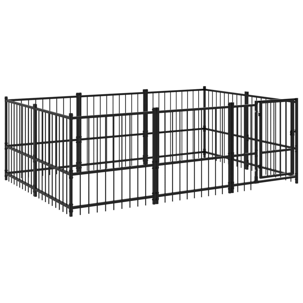 Vidaxl hundekennel for utenfor 5,63 m² stål