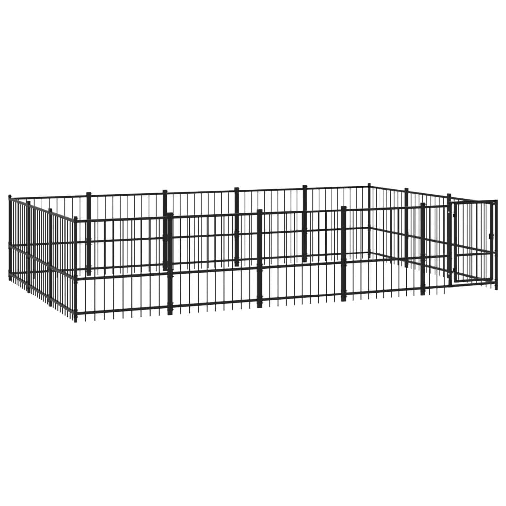 Vidaxl hundekennel for utenfor 14,11 m² stål