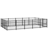 Vidaxl hundekennel for utenfor 14,11 m² stål