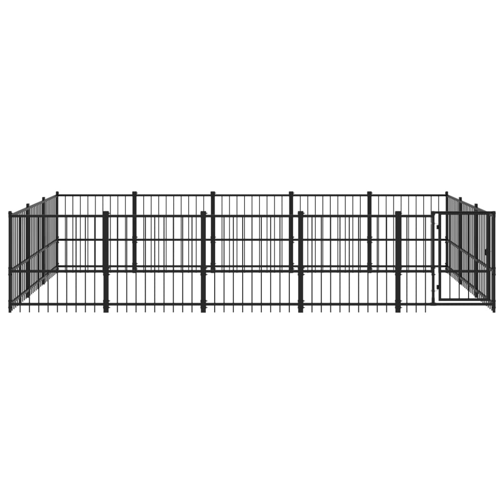 Vidaxl hundekennel for utenfor 14,11 m² stål