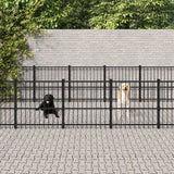 Vidaxl hundekennel for utenfor 19,76 m² stål