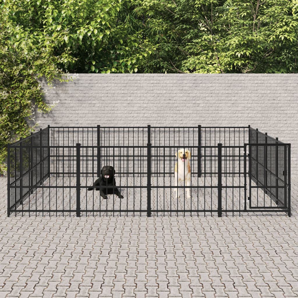 Vidaxl hundkennel för utanför 15,05 m² stål