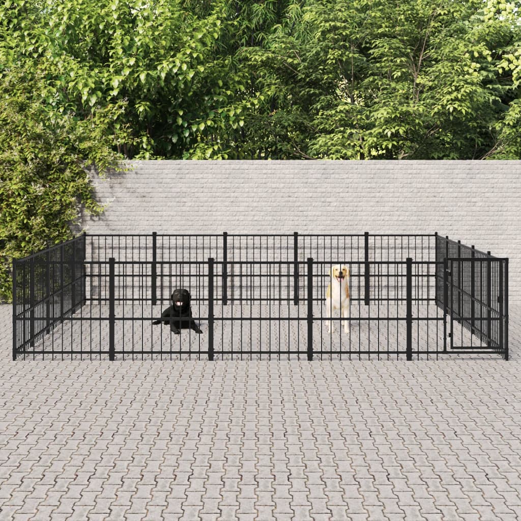 Vidaxl hundkennel för utanför 23,52 m² stål