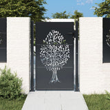 Vidaxl poort 100x150 cm met boomontwerp staal antracietkleurig