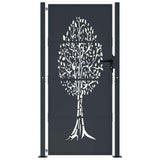 Vidaxl poort 100x200 cm met boomontwerp staal antracietkleurig