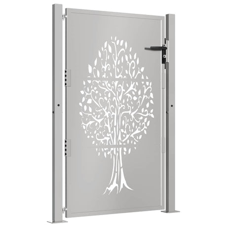 Vidaxl poort 100x125 cm boomontwerp cortenstaal