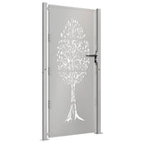 Vidaxl poort 100x175 cm boomontwerp cortenstaal