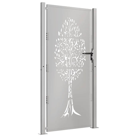 Vidaxl poort 100x200 cm cortenstaal boom ontwerp