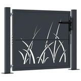 Vidaxl poort 100x100 cm met grasontwerp staal antracietkleurig