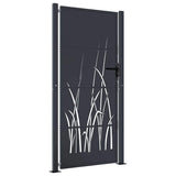 Vidaxl poort 100x175 cm met grasontwerp staal antracietkleurig