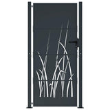 Vidaxl poort 100x200 cm met grasontwerp staal antracietkleurig
