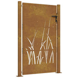 Vidaxl poort grasontwerp 100x125 cm cortenstaal