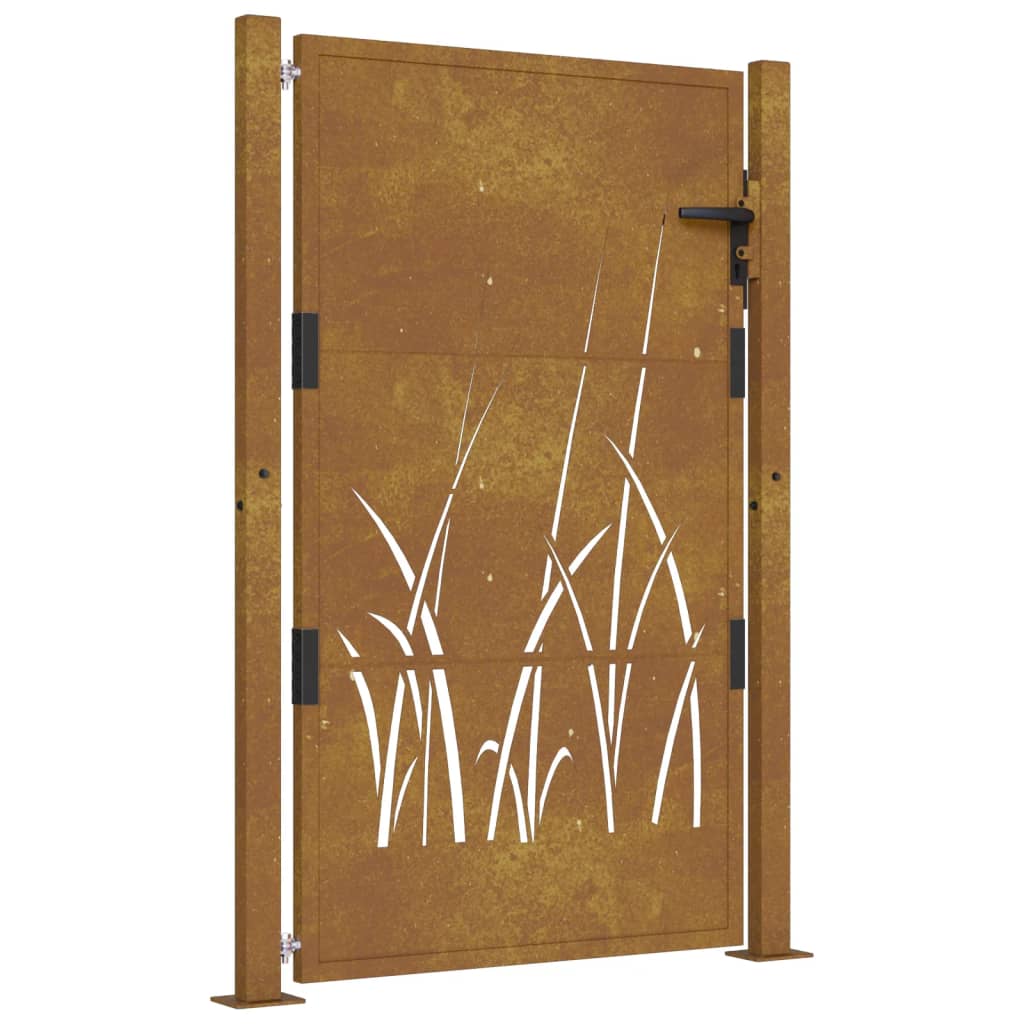 Vidaxl Poort Grass Design 105x130 cm Cortenstaal