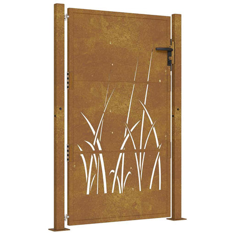 Vidaxl poort grasontwerp 100x150 cm cortenstaal