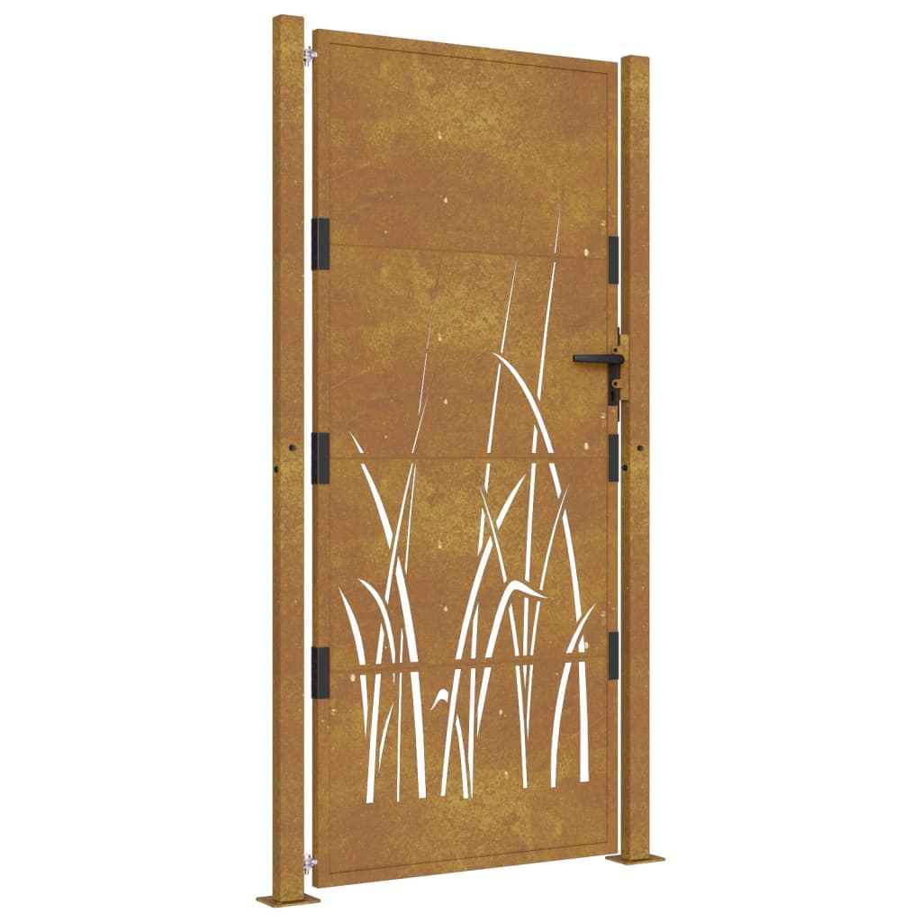 Vidaxl Poort Grass Design 105x180 cm Cortenstaal