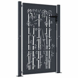 Vidaxl poort met bamboe-ontwerp 100x125 cm staal antracietkleurig