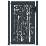 Vidaxl poort met bamboe-ontwerp 100x125 cm staal antracietkleurig