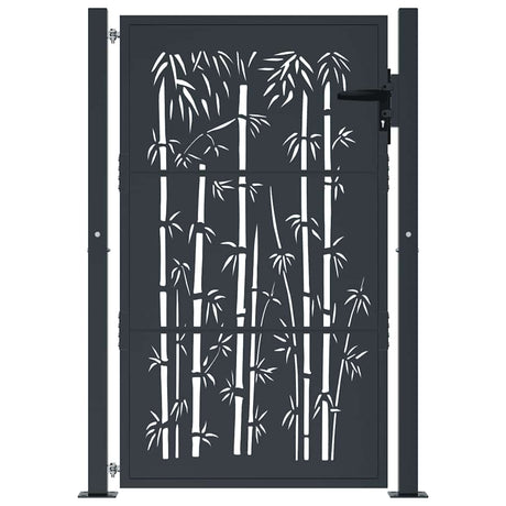 Vidaxl poort met bamboe-ontwerp 100x150 cm staal antracietkleurig