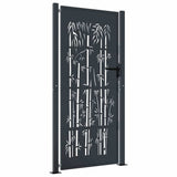 Vidaxl poort met bamboe-ontwerp 100x200 cm staal antracietkleurig