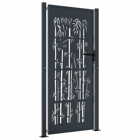 Vidaxl poort met bamboe-ontwerp 100x200 cm staal antracietkleurig