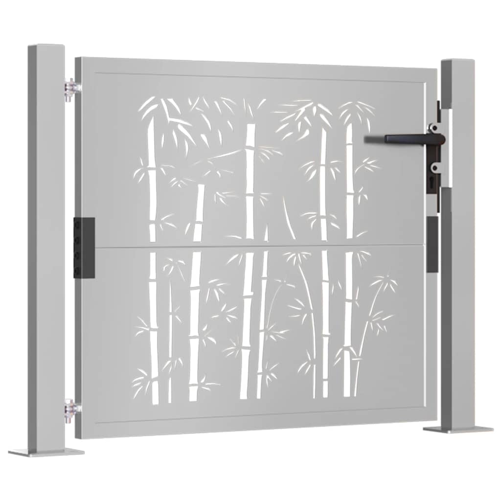 Vidaxl poort met bamboe-ontwerp 105x105 cm cortenstaal