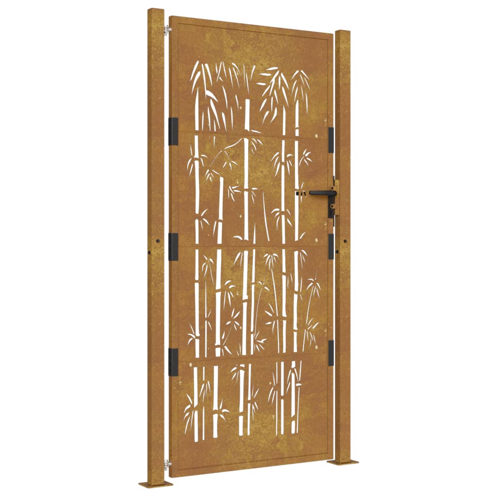 Porta Vidaxl con design di bambù 105x205 cm acciaio Corten