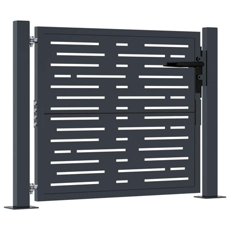 Vidaxl poort 100x75 cm met vierkantontwerp staal antracietkleurig