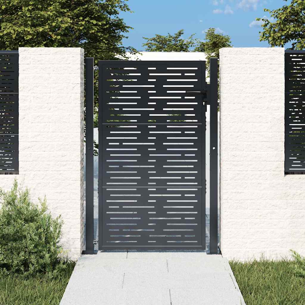 Vidaxl poort 100x125 cm met vierkant staal antracietkleurig