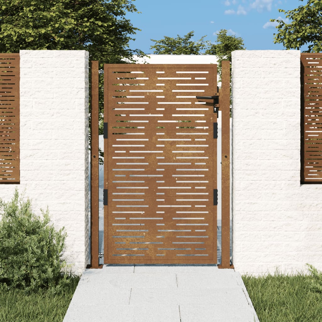 Vidaxl poort vierkant 105x130 cm cortenstaal