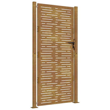 Vidaxl poort 100x175 cm vierkant cortenstaal