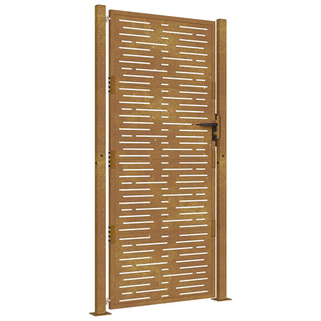 Vidaxl poort 100x200 cm vierkant cortenstaal