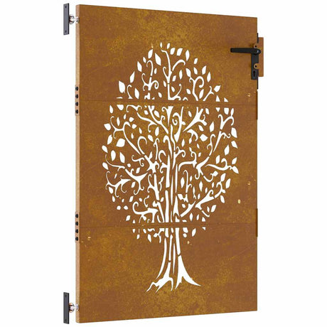 Vidaxl poort 85x125 cm boomontwerp cortenstaal