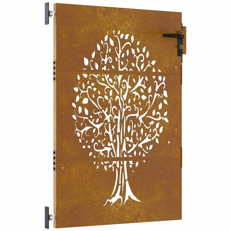 Vidaxl poort 85x150 cm boomontwerp cortenstaal