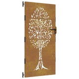 Vidaxl poort 85x175 cm boomontwerp cortenstaal