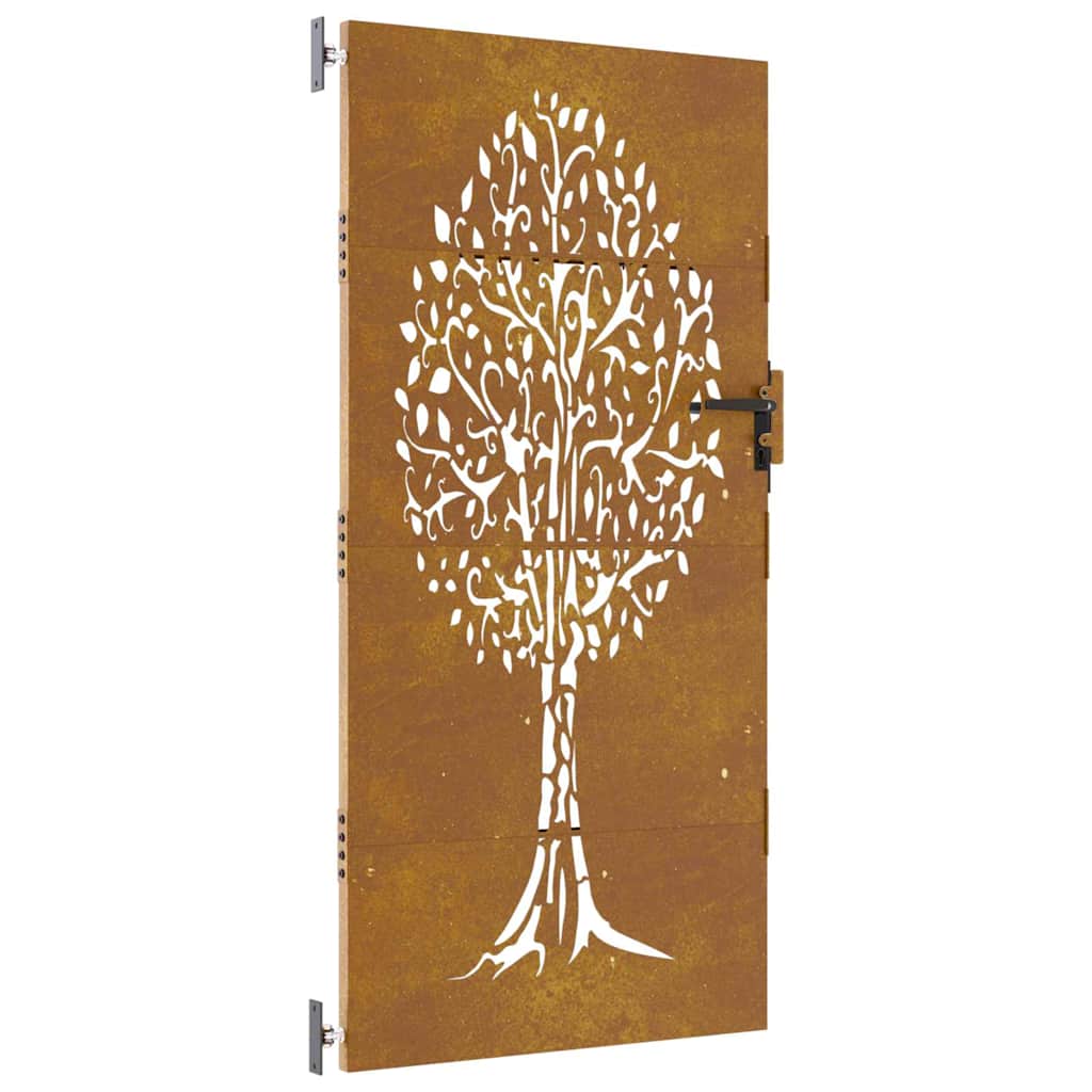 Vidaxl poort 85x175 cm boomontwerp cortenstaal