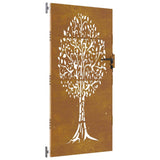 Vidaxl poort 85x175 cm boomontwerp cortenstaal
