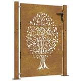 Vidaxl poort 100x150 cm boomontwerp cortenstaal