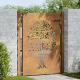 Vidaxl poort 100x150 cm boomontwerp cortenstaal